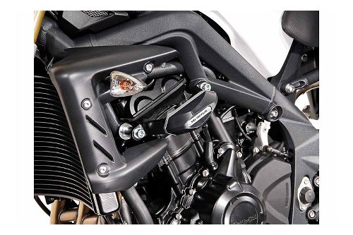 SW Sturzpad-Kit Schwarz. Triumph Street Triple 675 (07-12).