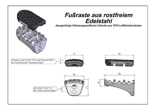 SW ION Fußrasten-Kit Honda XRV 650/750 (87-03) XL600V