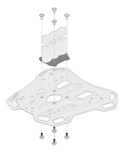 SW Adapterkit für ADVENTURE-RACK Gepäckträger Schwarz. Für