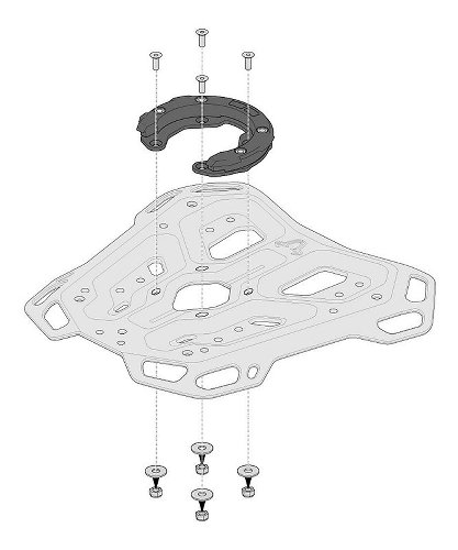 SW EVO Tankring für ADVENTURE-RACK Gepäckträger Schwarz. Für