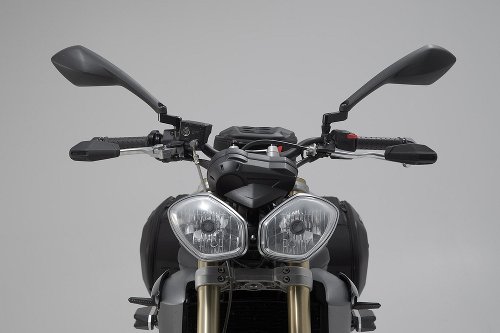 SW Lever guards with wind protection Black. Triumph Street