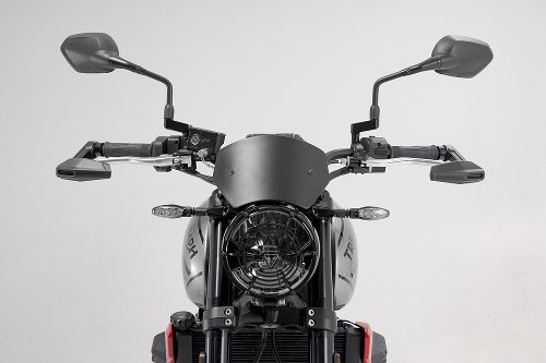 SW Lever guards with wind protection Black. Triumph Trident