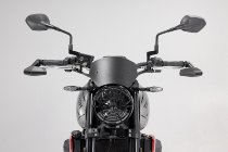 SW Lever guards with wind protection Black. Triumph Trident