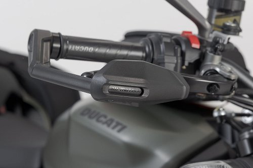 SW Motech Lever guards with wind protection, Black - Ducati