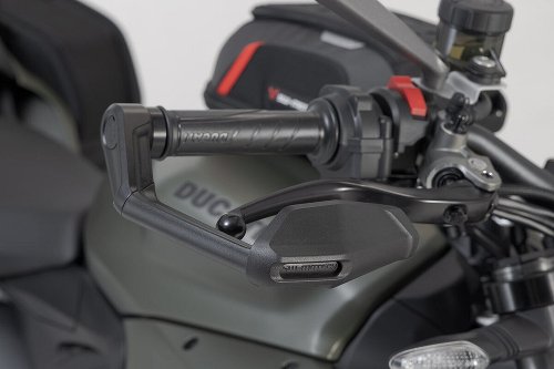 SW Motech Lever guards with wind protection, Black - Ducati