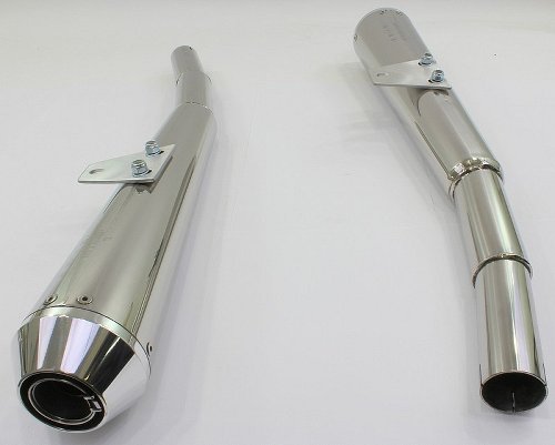 Mistral Silencer kit, conical, polished, with homologation -