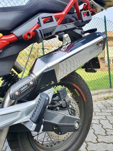 Mistral Auspuff, Exagon, VA, poliert, Euro4 - Moto Guzzi V85