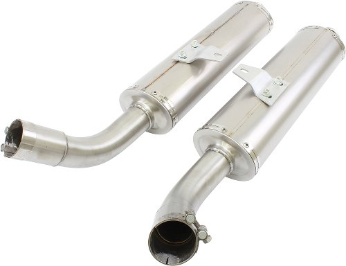 Mistral exhaust kit, oval, stainless steel, matt, flat, with