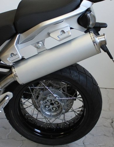 Mistral Auspuff, oval, Aluminium, matt, mit EG-ABE - Moto