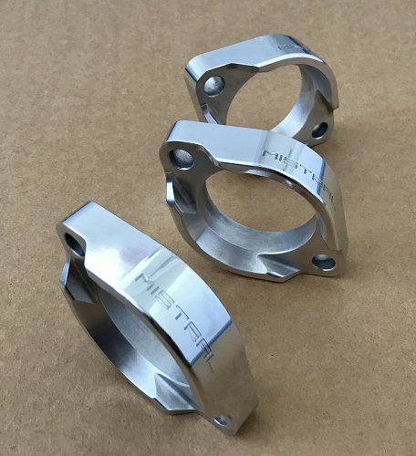 Mistral coppia flange collettori di scarico CNC, alluminio -