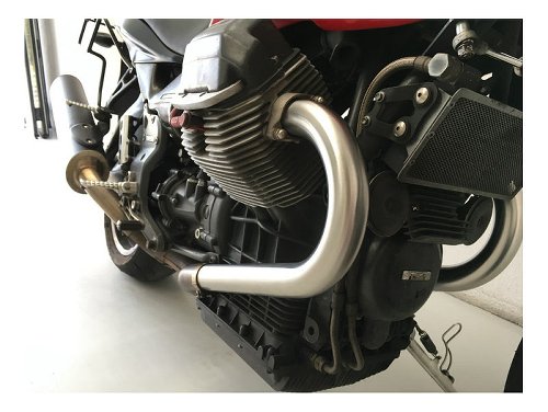 Mistral Manifold kit, stainless-steel, polished- Moto Guzzi