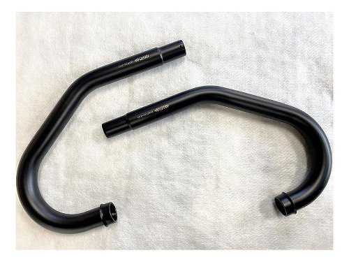 Mistral manifold set, VA, matt black - Moto Guzzi Le Mans 1,