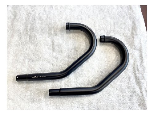 Mistral manifold set, VA, matt black - Moto Guzzi Le Mans 1,