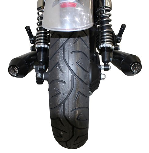 Mistral Silenz. inox conico Short nero omol. - Moto Guzzi V7