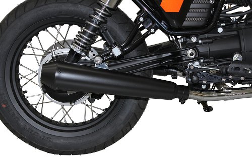 Mistral Silenz. inox conico Short nero omol. - Moto Guzzi V7