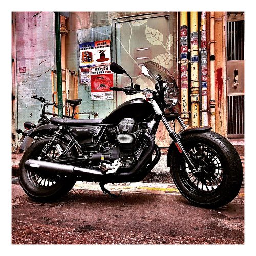 Mistral marmitte coniche, nere, EG-ABE - Moto Guzzi V9