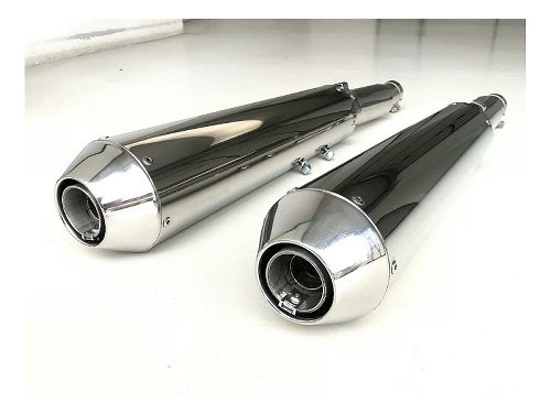 Mistral Silencer kit, double conical, polished, Euro4 - Moto