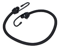 Elastic strap 2 hooks, black, 60cm