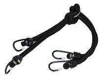 Elastic strap 4 hooks, black, 60cm