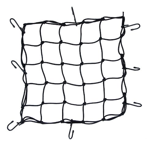 Luggage net 8 hooks, black, 40 X 40 cm