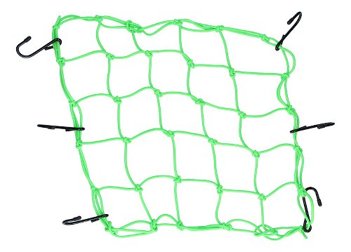 Luggage net 6 hooks, neon green, 40 X 40 cm