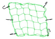 Luggage net 6 hooks, neon green, 40 X 40 cm