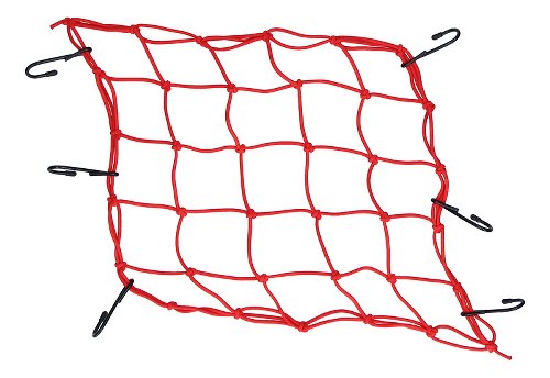 Luggage net 6 hooks, red, 40 X 40 cm