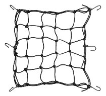 Luggage net 6 hooks, black, 40 X 40 cm