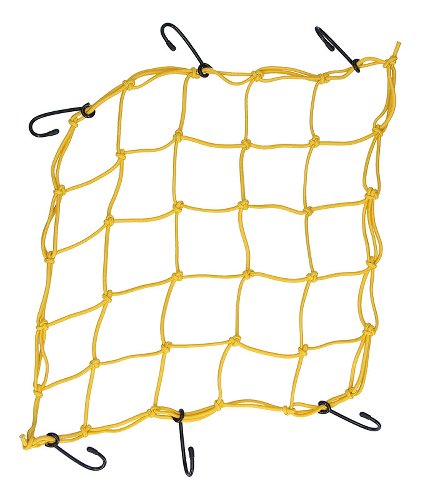 Luggage net 6 hooks, neon yellow, 40 X 40 cm