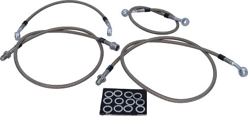 Spiegler Brake hose kit 4 parts w/o shrink hose, silver -