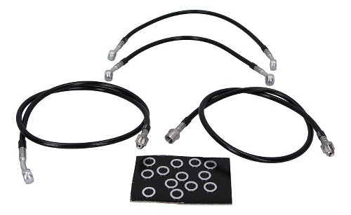 Spiegler Brake hose kit 4 parts with shrink hose black,