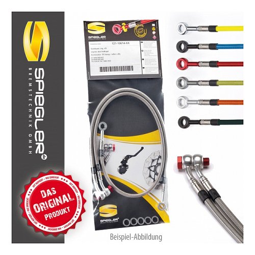 Spiegler Brake hose kit 4 pieces, black/silver - Moto Guzzi