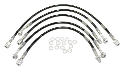 Spiegler Bremsleitungs-Set, 5 teilig, schwarz/silber - Moto