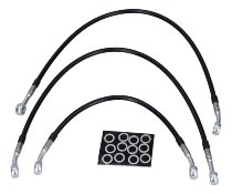 Spiegler brake hose kit, 3 pieces, frontbrake, black/silver,