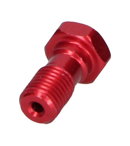 Spiegler tornillo hueco alu corto M10x1,25 rojo