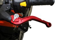 Moto Guzzi Brems-Kupplungshebelset, lang, rot, silber - V7