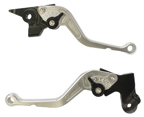 Moto Guzzi Brake-clutch lever kit short, silver, black - V7