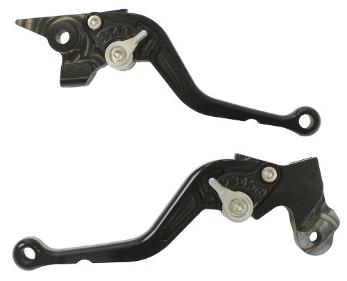 Moto Guzzi Brake-clutch lever kit short, black, silver - V7