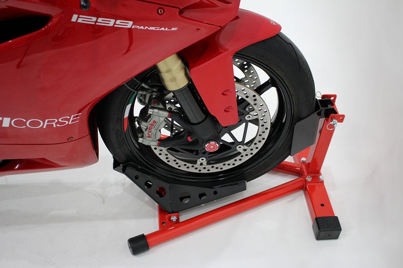 SD-TEC Motorradwippe Linea rossa 17-21 Zoll, verstellbar, rot