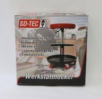 SD-TEC Tabouret d'atelier, réglable en hauteur, rouge, avec