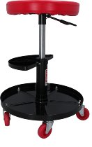 SD-TEC Workshop stool, height adjustable, red, with tool