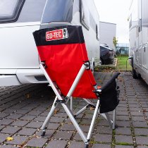 SD-TEC outdoor camping chair, red/black, with cup holder and