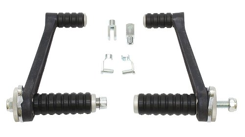 Tarozzi Footpegs, fixed, universal, black