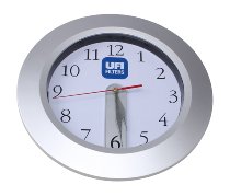 UFI horloge, murale argent/blanc