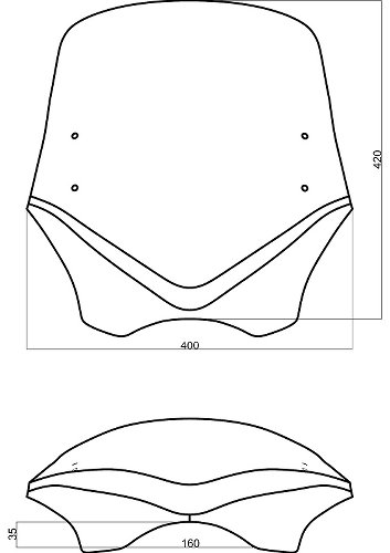 MRA Windscreen V-Flow, grey, with homologation - Aprilia