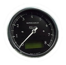 motogadget Chronoclassic 8, LCD verde, negro/pulido