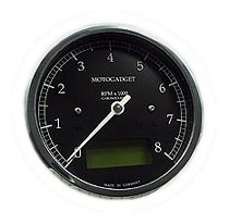 motogadget Chronoclassic 8, LCD vert, noir/poli