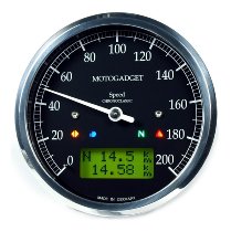 motogadget Chronoclassic speedo, grünes LCD, schwarzer Ring