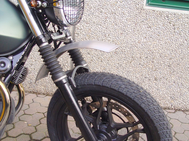 Original Kotflügel Aluminium, vorne, schwarz für Moto Guzzi V7 I+