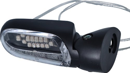 FAR Blinker schwarz, verstellbar, weiße Linse, orange LED -